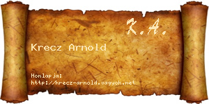 Krecz Arnold névjegykártya